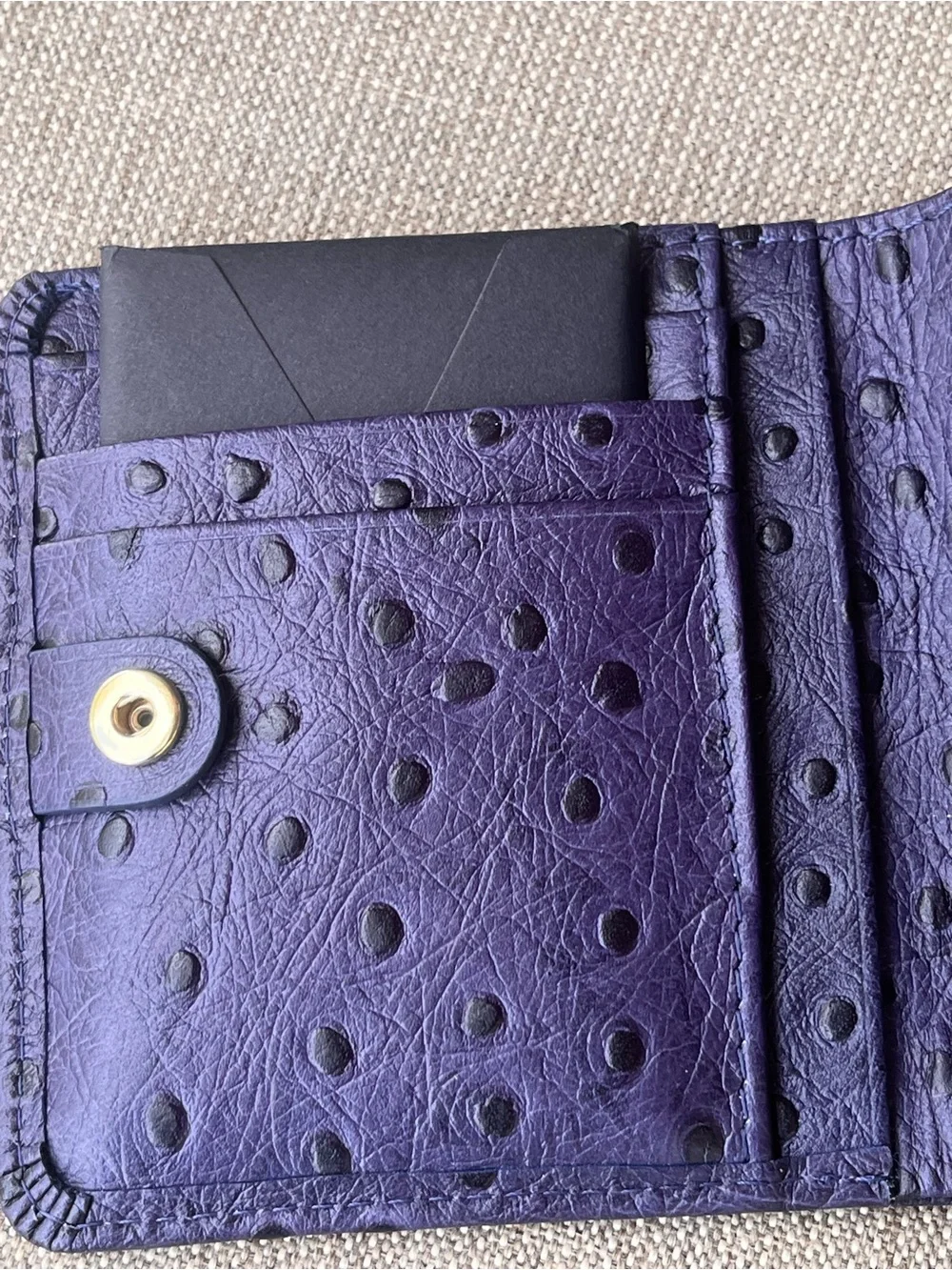 NWT Brahmin Jane in NAVY ALL OVER OSTRICH Wallet